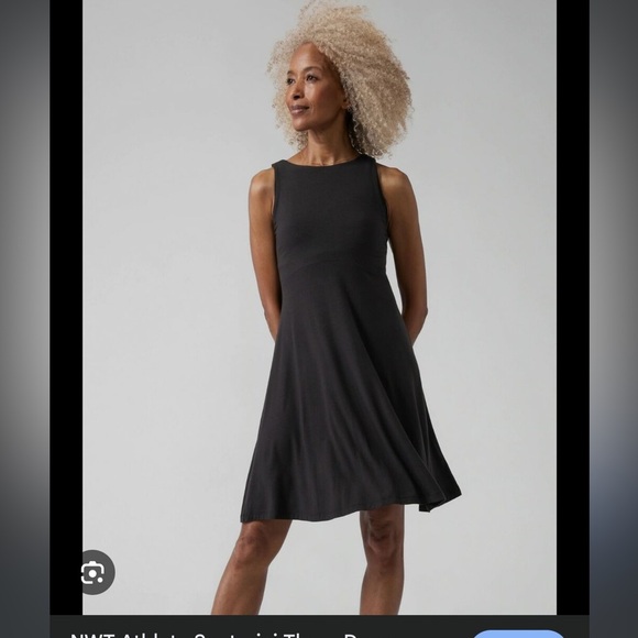 Like new- ATHLETA -Black Sleeveless Santorini Thera Dress - Picture 1 of 10
